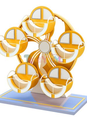 Custom Soft Play Equipment Orange Miniature Ferris Wheel Commercial