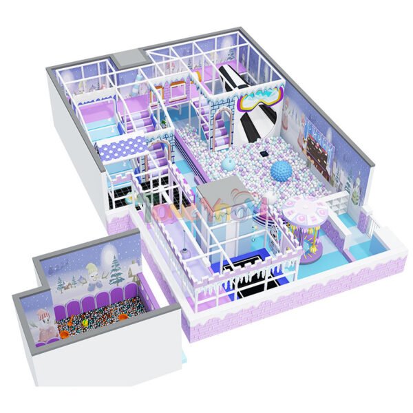 Indoor Playground Equipment Fantastic Purple Playground With Ball Pit