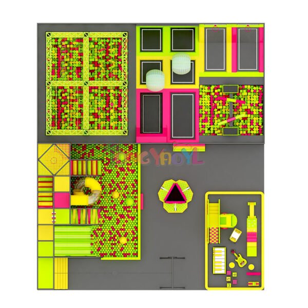 Indoor Trampoline Park Equipment Multi Event Soft Play Trampoline Park 8FT